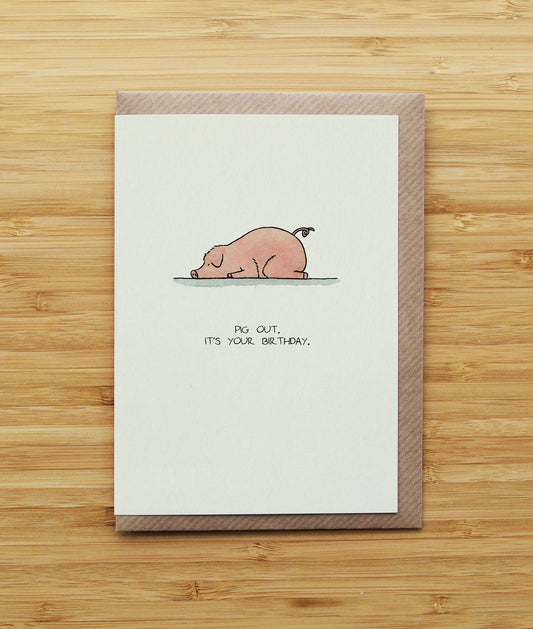 Pig Birthday Card