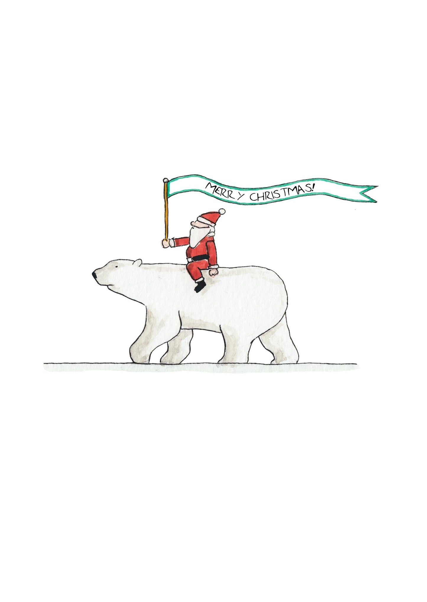 Santa Riding Polar Bear